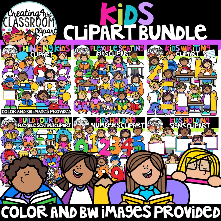 Kids Clipart Bundle {Flexible Seating, Creating4 the Classroom}
