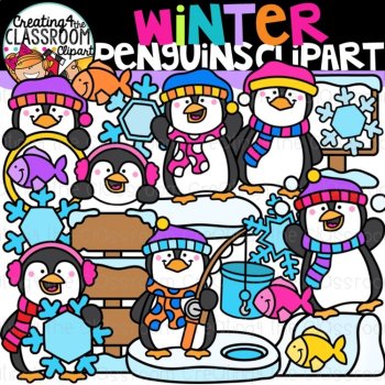 Winter Clipart Bundle | Winter| Penguins| Polar Bear| Snowflakes, image 3