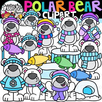 Winter Clipart Bundle | Winter| Penguins| Polar Bear| Snowflakes, image 4