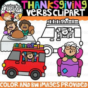 Thanksgiving VERBS Clipart {Thanksgiving Clipart}, image 2