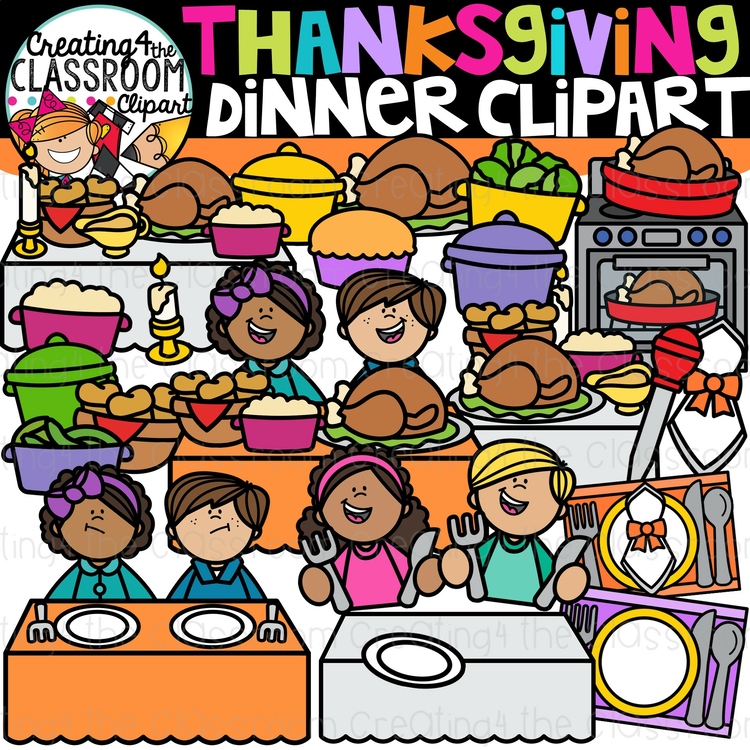 Thanksgiving Dinner Clipart {Thanksgiving Clipart}