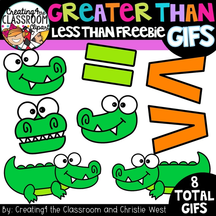*GIF FREEBIE- Greater than Less Than Gator GIF Freebie {Animated Clipart}