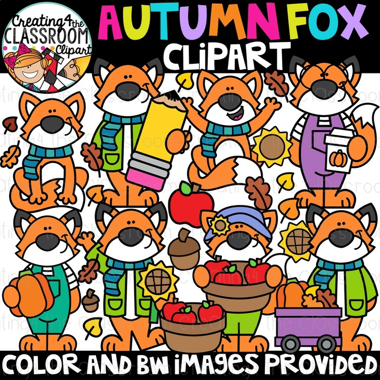 Autumn Fox Clipart {Fox Clipart}