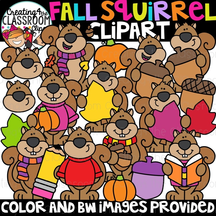 Fall Squirrel Clipart {Squirrel Clipart}