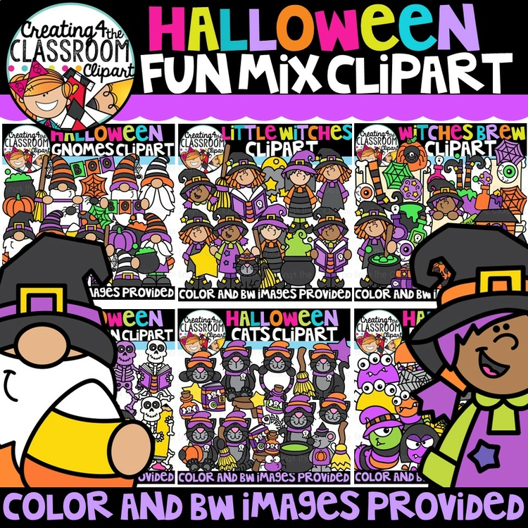 Halloween Clipart Bundle {Witches, pumpkins, and Halloween}