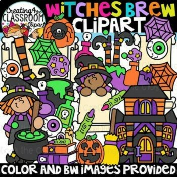 Halloween Clipart Bundle {Witches, pumpkins, and Halloween}, image 4