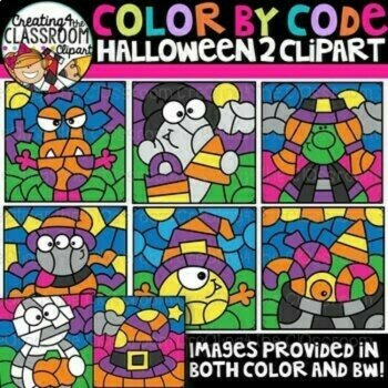 Color By Code Holidays 2 Clipart Bundle {Color by Code Clipart}, image 2
