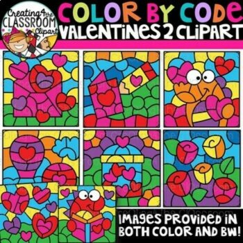 Color By Code Holidays 2 Clipart Bundle {Color by Code Clipart}, image 4