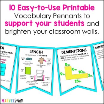 3rd Grade Measurement Word Wall Banner - Vocabulary Bunting, image 3