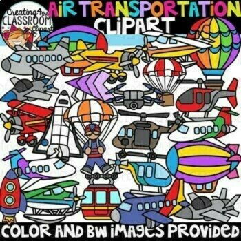 Transportation Clipart Bundle {Air, land, sea, community vehicles}, image 2