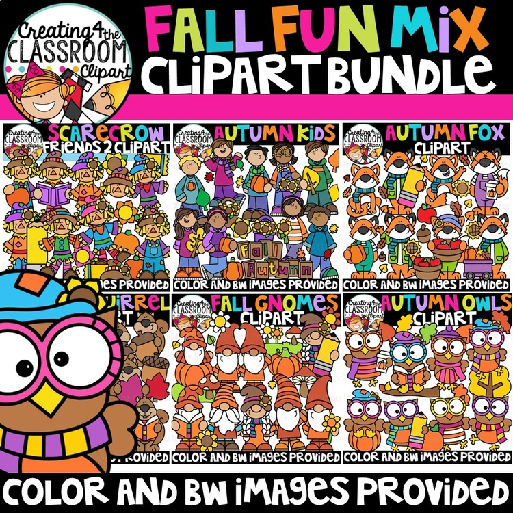 Fall Clipart Bundle | Autumn Clipart for Teacher resources