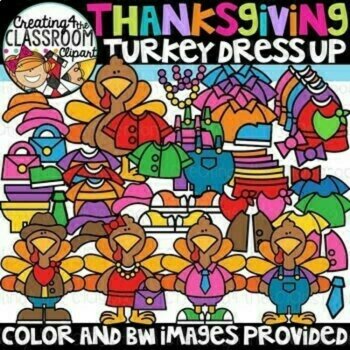 Thanksgiving Clipart BUNDLE {Turkey disguise, Thanksgiving Dinner}, image 4