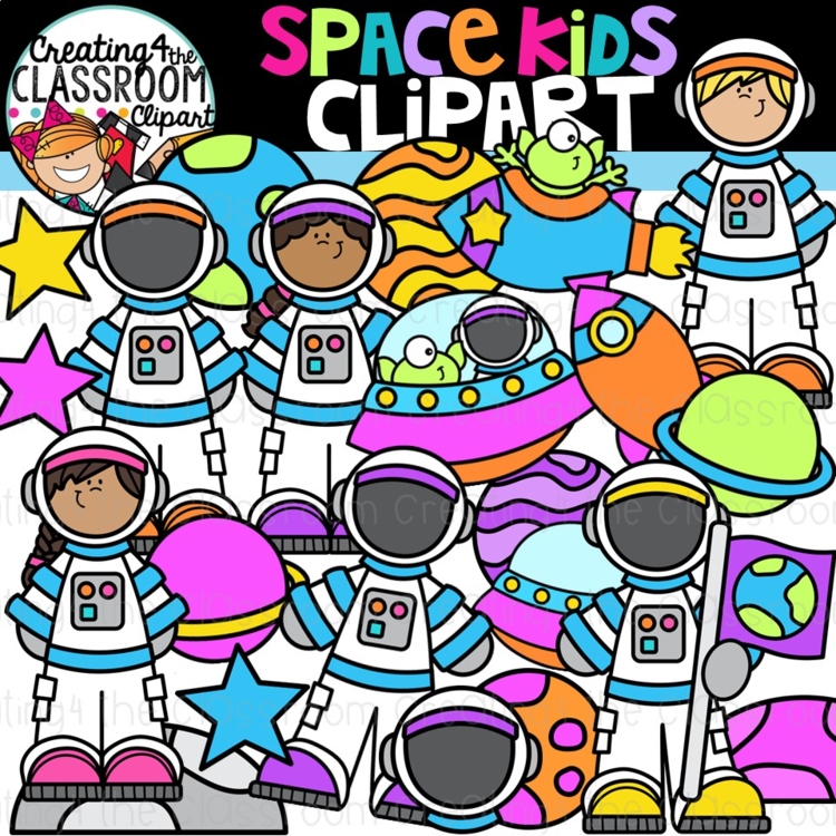 Space Kids Clipart {Space Clipart}
