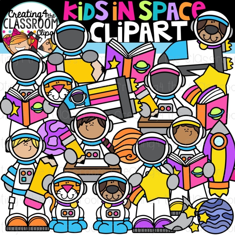 Kids in Space Clipart {Space Clipart}
