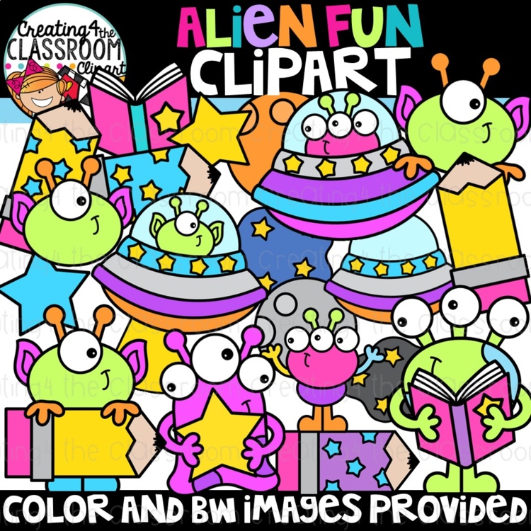Alien Fun Clipart {Space Clipart}