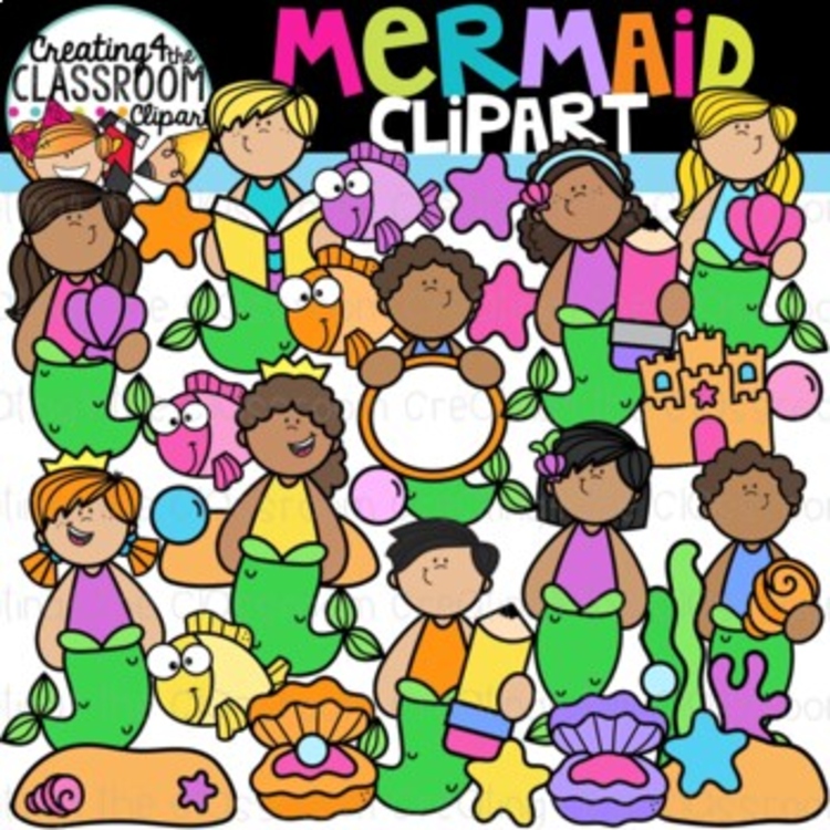 Mermaid Clipart {Ocean Clipart}