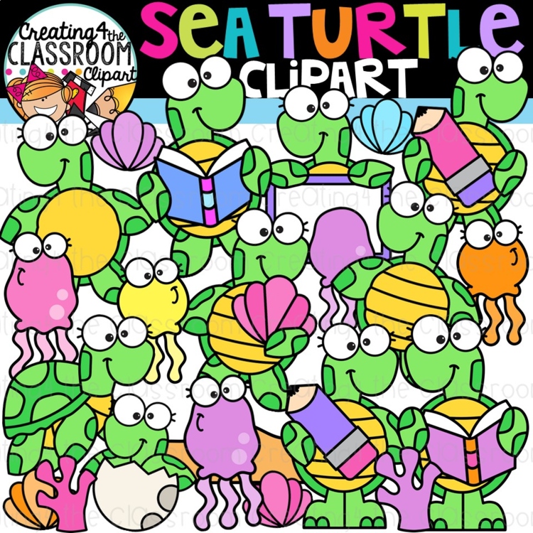 Sea Turtle Clipart {Ocean Clipart}