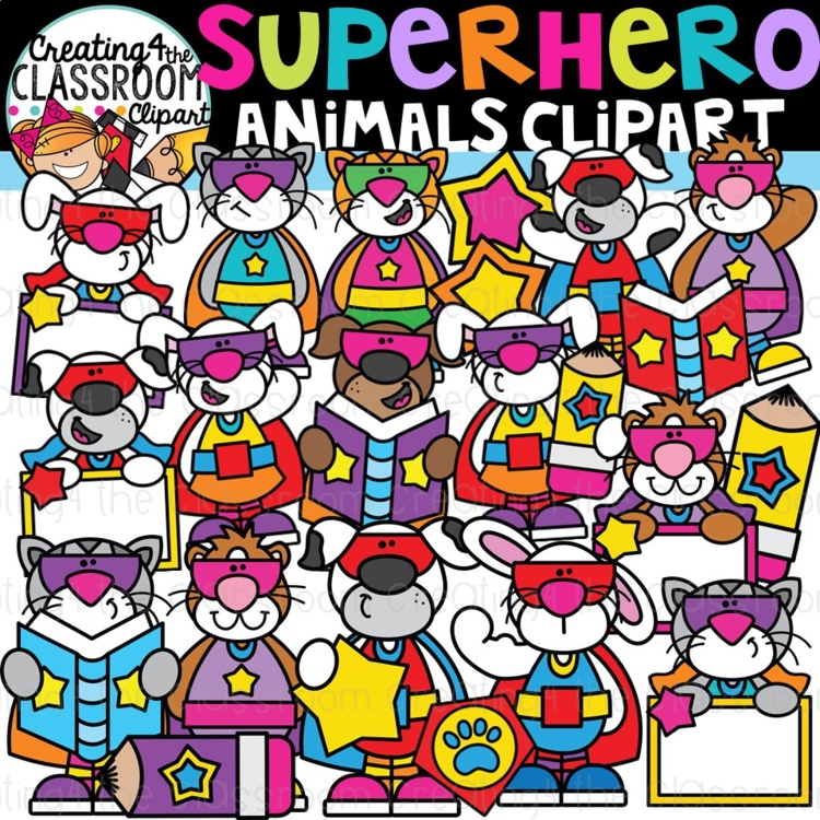 Super Hero Animals Clipart {Super Hero Clipart}