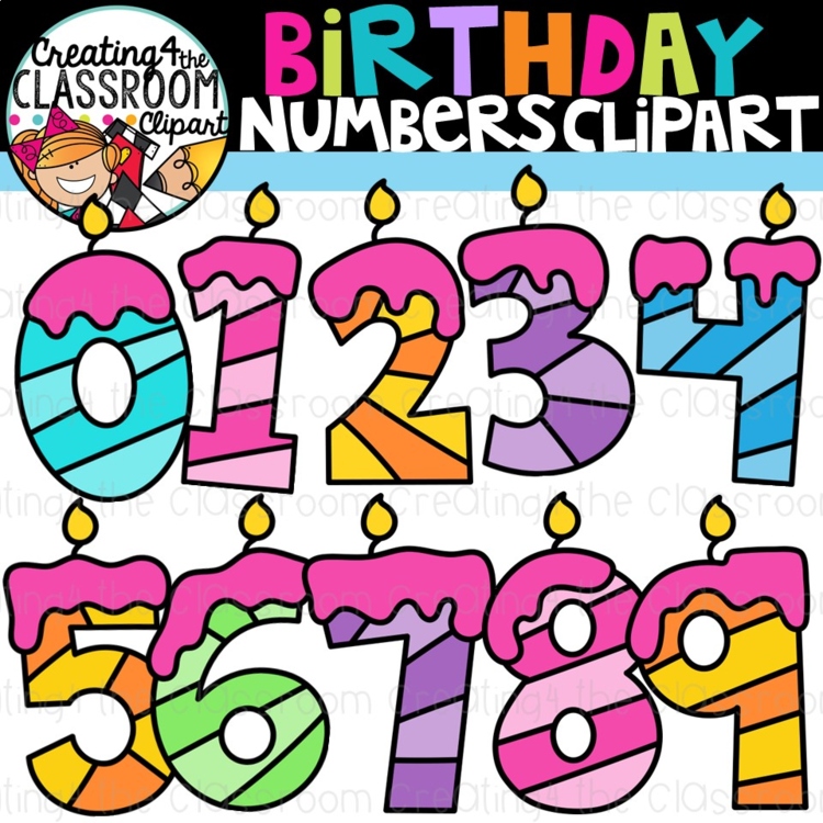 Birthday Numbers Clipart Freebie| Free Numbers Clipart