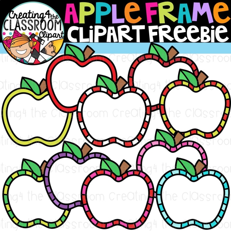 Free Apple Frame Clipart {Creating4 the Classroom}