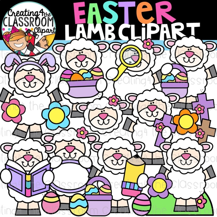 Easter Lamb Clipart {Creating4 the Classroom}
