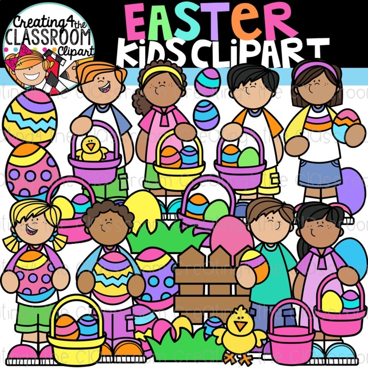 Easter Kids Clipart {Creating4 the Classroom}
