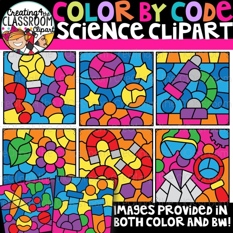 Color by Code Science Clipart {Color by Code Clipart}