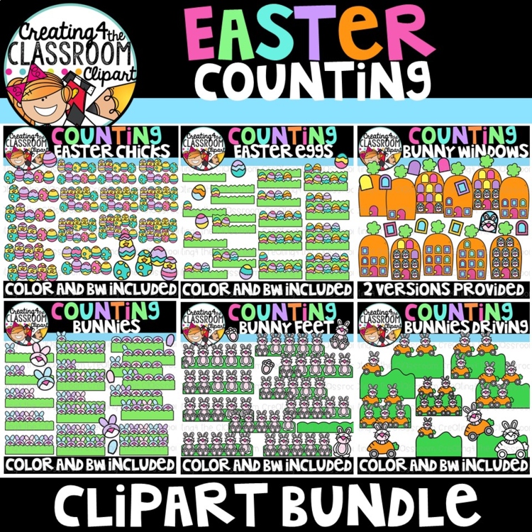 Easter Counting 2 Clipart Bundle