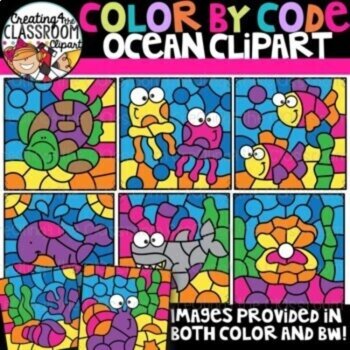 Color By Code Mystery Mix 4 Clipart Bundle {Creating4 the Classroom}, image 4