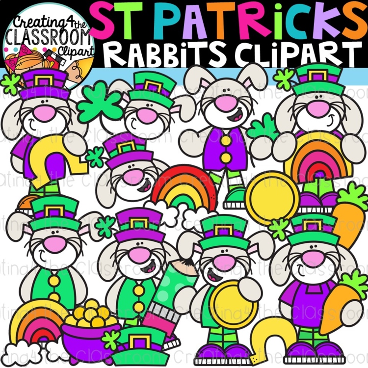 St. Patrick's Day Rabbits Clipart (St. Patrick's Day Clipart)