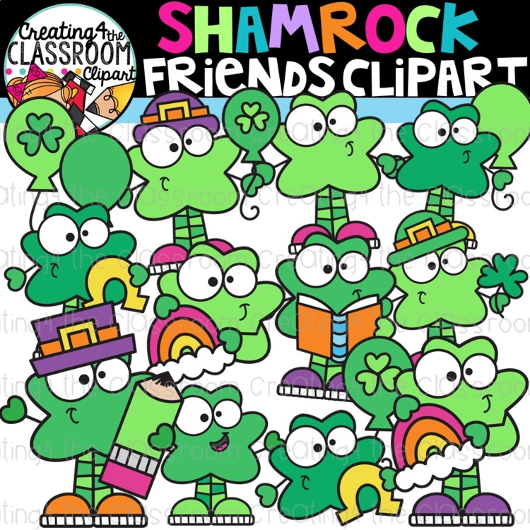 Shamrock Friends Clipart (St. Patrick's Day Clipart)