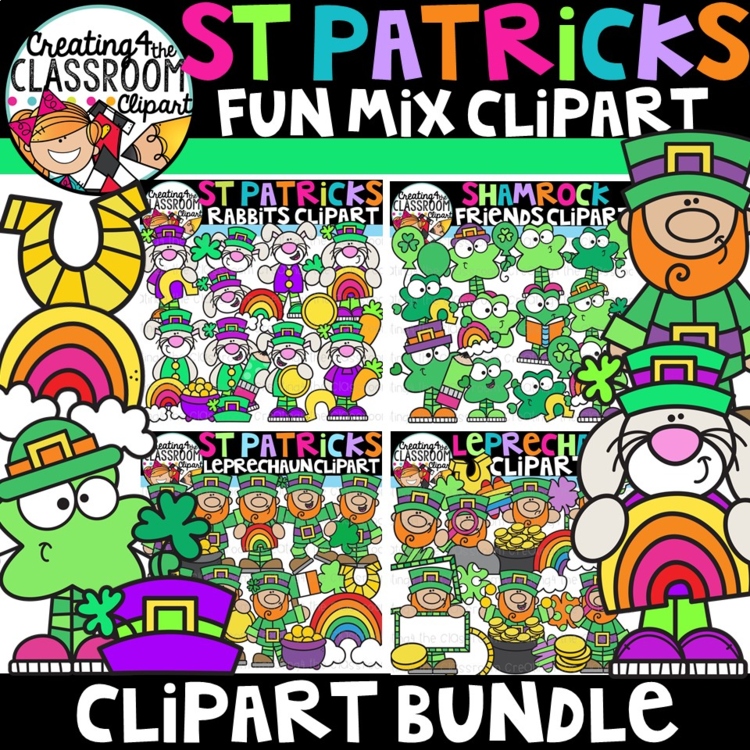 St. Patricks Fun Mix Clipart Bundle