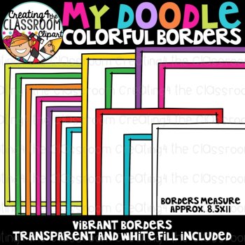 My Doodle Colorful Borders Clipart (TpT Sellers Clipart), image 3