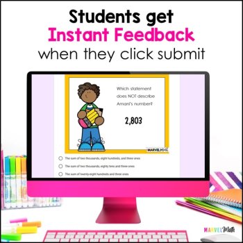 Google Classroom - 3rd Grade Place Value TEKS - Digital Math Station, image 4