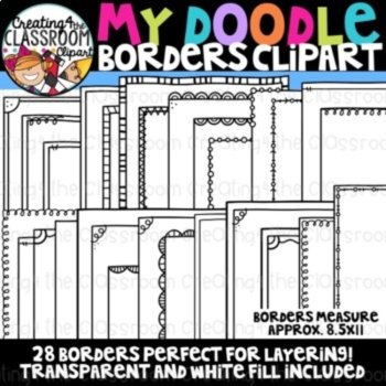 My Doodles Clipart Bundle (Frames and borders clipart, TpT Sellers Clipart), image 3