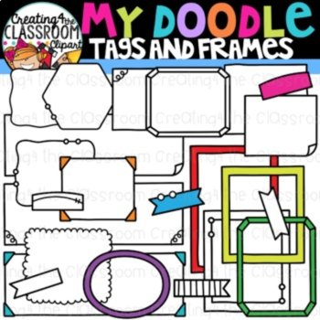 My Doodles Clipart Bundle (Frames and borders clipart, TpT Sellers Clipart), image 4