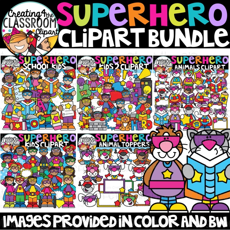 Superhero Clipart Bundle {Creating4 the Classroom}