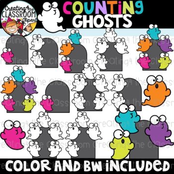 Halloween Counting Clipart | Math Clipart for Kindergarten & 1st Grade, image 2
