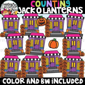 Halloween Counting Clipart | Math Clipart for Kindergarten & 1st Grade, image 3