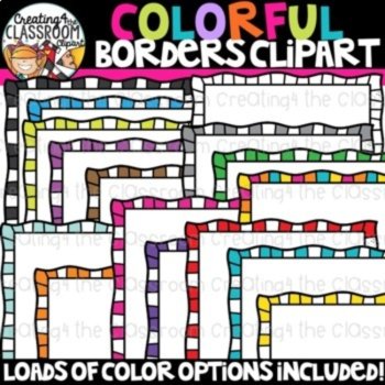 Colorful Frames and Borders Clipart Bundle {Sellers Clipart}, image 2