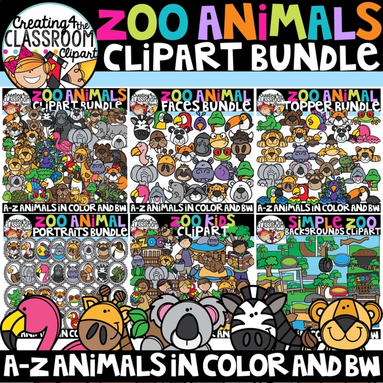 Zoo Animals Clipart Bundle {Zoo Clipart}