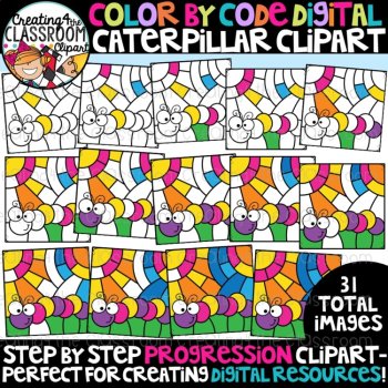 Spring Progression Color by Code Clipart Bundle, image 4