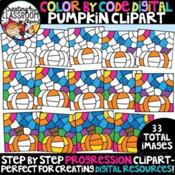 Fall Progression Color by Code Clipart Bundle, image 3