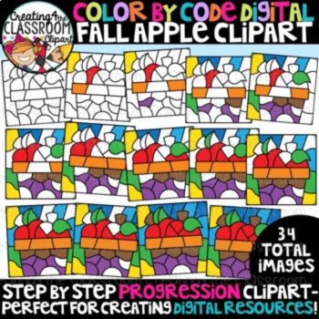 Fall Progression Color by Code Clipart Bundle, image 4
