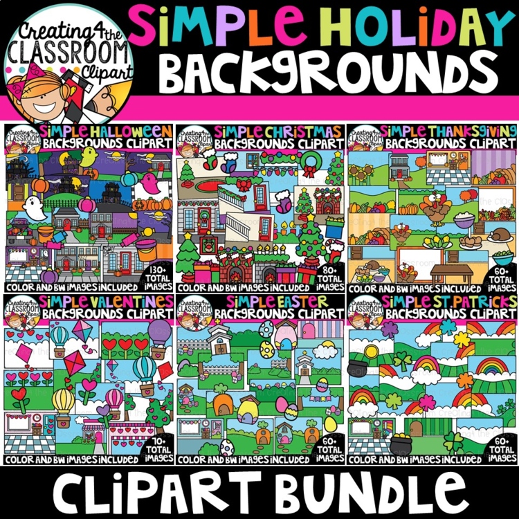 Holiday Backgrounds Clipart Bundle {Holiday Backgrounds Clipart}