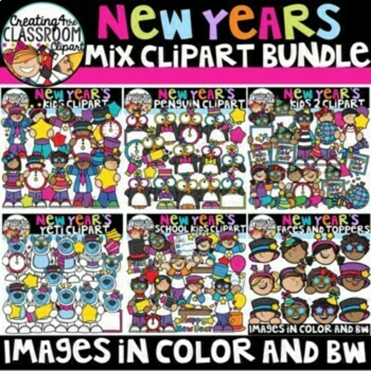New Years Clipart Bundle |New Years Eve| Clipart