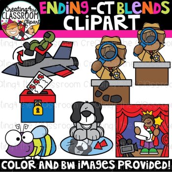 Ending Blends Clipart Bundle {Ending ft, ct, ck, pt, xt Blends Clipart}, image 2