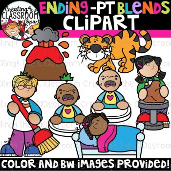 Ending Blends Clipart Bundle {Ending ft, ct, ck, pt, xt Blends Clipart}, image 3
