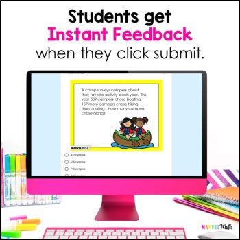 Google Classroom - 3rd Grade Addition, Subtraction, Money Digital Math Station, image 4