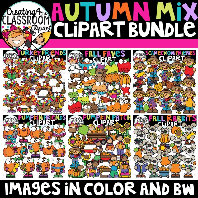 Autumn Mix Clipart Bundle {Fall Clipart}